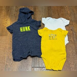 Baby Boy 6 month bundle - onesie and romper bundle